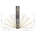 thumbnail image 3 of CosmoLiving by Cosmopolitan 5" Geometric 9 lbs White Marble Bookends with Gold Inlay (Set of 2), 3 of 8