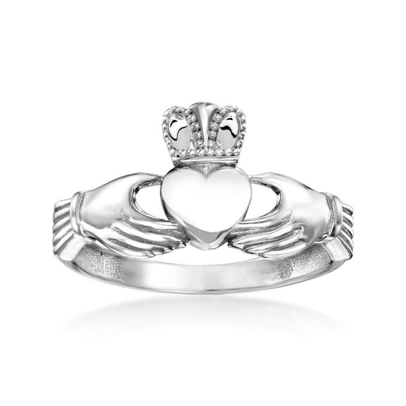 Ross-Simons 14kt White Gold Claddagh Ring, Women's, Adult