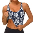 thumbnail image 4 of Vsdgher White Leaves Print Women Sleeveless Athletic Tank Top Built-in Bra Camisole Sports Vest for Yoga Running Fitness Exercise with Removable Pads, 4 of 8
