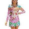 thumbnail image 1 of Peace & Love / Hippie Festival Signe de Paix Robe Évasée Nœud Fleur Mode Grande Taille Robe Ample Paix, 1 of 5