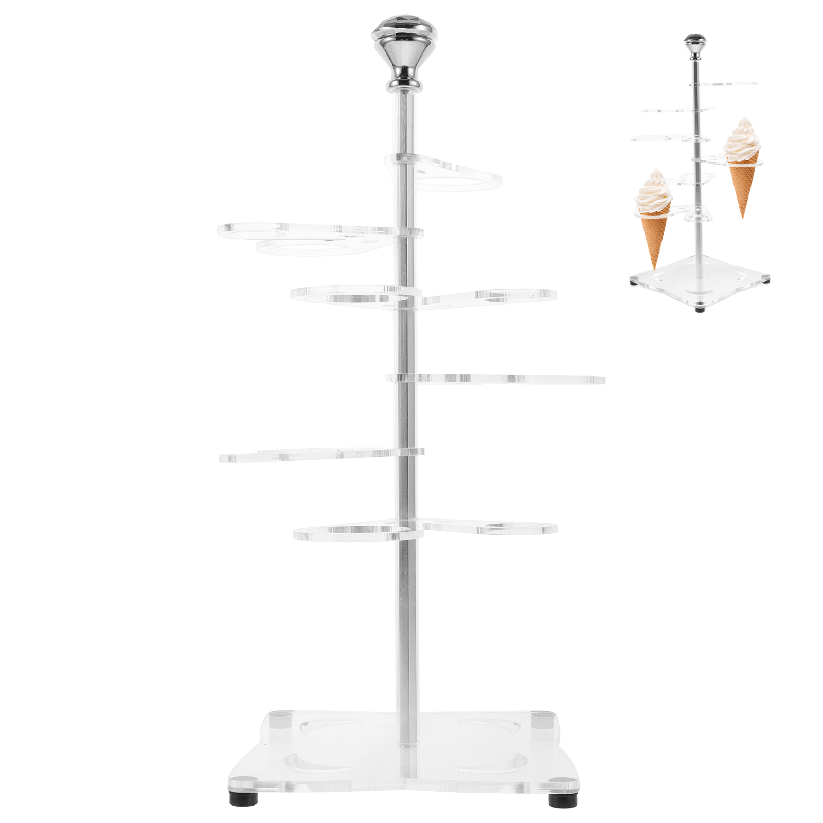Ice Cream Cone Holder Acrylic Ice Cream Sushi Roll Display Stand