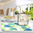 thumbnail image 2 of Iauyy Dish Drying Mat for Kitchen Counter, Super Absorbent & Hanging 16x18 / 18x24 Inch (S/M) Blue Triangle, 2 of 8
