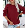 thumbnail image 3 of Womens Casual Crewneck Sweatshirt Long Sleeve Tops Cute Pullover Loose Fit, 3 of 5