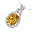 thumbnail image 3 of Mauli Jewels Engagement Necklace for Women 1.90 Carat Beautiful Oval Shape Gemstone And Diamond Pendant 4 prongs 10K White Gold With 18'' Rope Chain|Silver Chain, 3 of 6