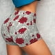 thumbnail image 4 of Fotbe Leaves And Anemone Flowers In Red Grey Shorts Sin Costuras – Shorts Deportivos de Cintura Alta para Mujer, Elásticos para Gimnasio, Yoga, Running o Ciclismo-Small, 4 of 8