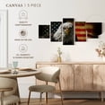 thumbnail image 4 of Elephant Stock Eagle And Flag Of America Wall Art - Horizontal Multi Panel Canvas - Living Room Wall Decor - Animal Multi Panel - Red And Brown Decor - 29" x 12", 4 of 4