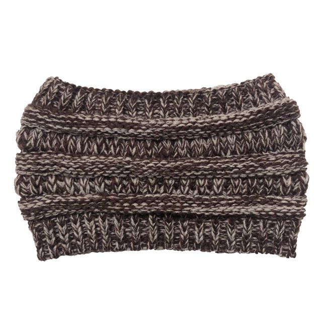 Gorro de invierno con cola de caballo de moño desordenado de punto trenzado suave y elástico para mujer