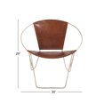 thumbnail image 4 of DecMode Leather Lounge Chair with Silver Frame, Brown, Set of 2, 4 of 9