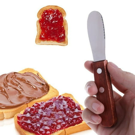 

NEW Small and Convenient Two-piece Butter Knife Set Of 2 Wide Sandwich Spreader Butter Knife Knives Cheese Spreader Stainless Steel Blades Restaurant Grade