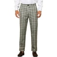 thumbnail image 1 of INSPIRE CHIC Plaid Pants for Men's Flat Front Straight Fit Checked Trouser 38 Gray, 1 of 5