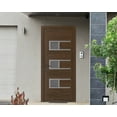 thumbnail image 3 of Front Exterior Prehung Metal-Plastic Door Frosted Glass | Manux 8933 Walnut | Office Commercial and Residential Doors Entrance Patio Garage W32x80 Right-hand, 3 of 6