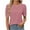 Pink, variant on Womens Dressy Casual Tops Keyhole Business Work Blouses Pleated Puff Sleeve Summer Shirts