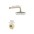 thumbnail image 3 of CASAINC 1-Spray Patterns Round 10 in. Single Function Wall Mount Fixed Shower Head in Brushed Gold, 3 of 8