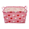 thumbnail image 2 of Red Pink Heart Fabric Storage Basket, Foldable Baskets for Organizing, Shelf Baskets, Closet Organizers and Storage, 15'' x 10'' x 10'', A, 2 of 9