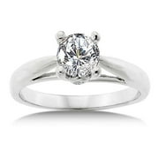 1 Carat Round Diamond Solitaire 14kt White Gold Engagement Ring