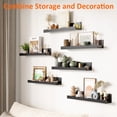 thumbnail image 7 of 12 Pack Vinyl Record Holder, 12" Vinyl Wall Mount Shelf, Record Holder for Display and Storage, Floating Shelves for Wall, Living Room,Bedroom, Black, 7 of 7