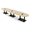 Blonde Surfside Ash w/Matte Black Base with Electric, variant on 18 Person Boval Shaped Modular Conference Table Metal Bases w/Electric