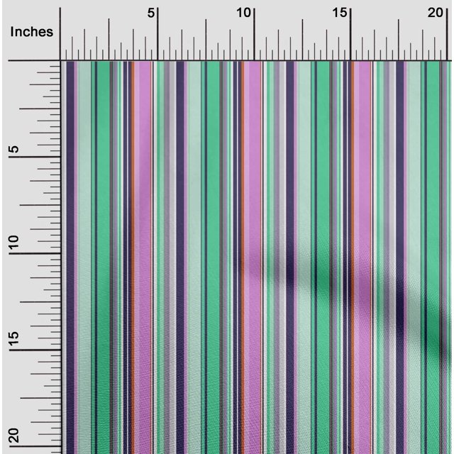 oneOone Coton Biologique Popeline Sergé Multicolore Rayé Tissu d'Artisanat BTY 42 Pouces de Large