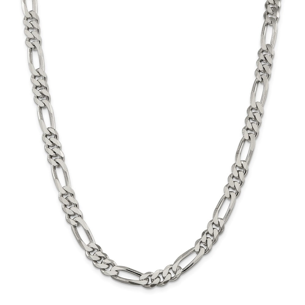 220 Gauge 925 Sterling Silver Solid & Heavy Figaro Link Chain Necklace 8mm