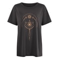 thumbnail image 4 of Pntutb Blusa de manga corta con estampado de calavera, sol y luna, estilo vintage, para mujer Pntutb Pntutb-3080, 4 of 9