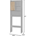 thumbnail image 3 of Better Home Products Ace Over-The-Toilet Storage Cabinet in Light Gray & Natural Oak, 3 of 20