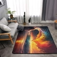 thumbnail image 2 of DouZhe Tapis de Zone Motif Vagues Colorées de l'Océan Antidérapant Lavable en Machine, Style Moderne, 63x48 Pouces, 2 of 6