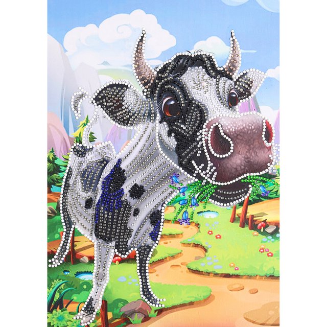 Cuadros Decorativos 5D parte especial en forma de taladro brillante diamante pintura vaca mosaico Kit imagen arte Likrtyny embutido en tela