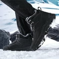 thumbnail image 3 of YOURDIARY Men's Ankle High Waterproof Hiking Boots Outdoor Snow Boots Trekking Trails Shoes Faux Fur Lining, 3 of 8
