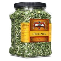 Gourmet Dried Leek Flakes by Its Delish, 5 OZ Jumbo Container Jar  Green and White Leek Chopped  Vegan and Kosher Dried Vegetables for Convenient Meals and Cooking