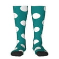 thumbnail image 2 of Lsque Teal And White Polka Dot Printed Crew Socks Men's Women's LightWeight Thin Casual Calf Socks ,Knee High Socks,Cotton Socks, 2 of 9