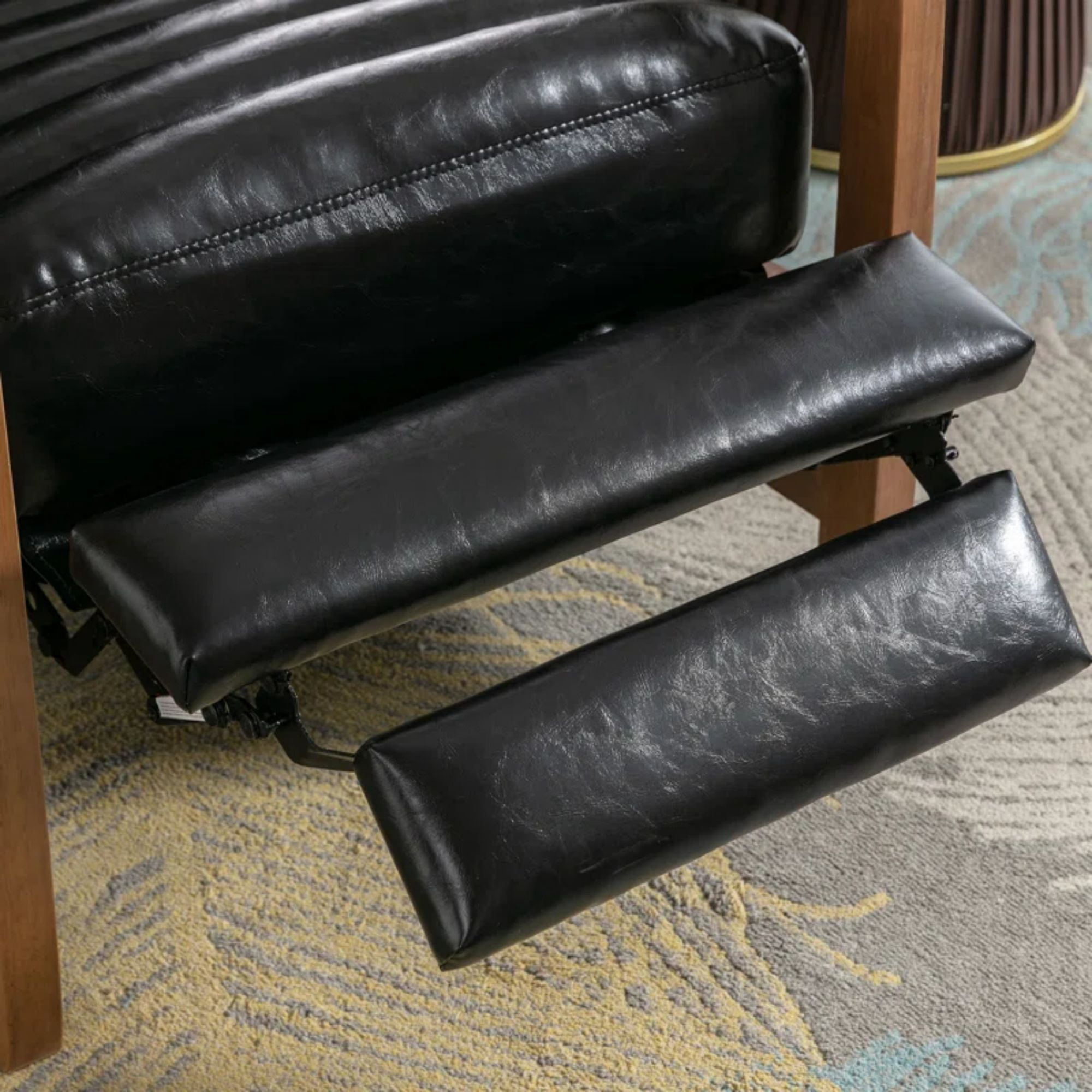 Bestier 26" Luxurious Oil Wax Leather Recliner for Adult, Upholstered Push Back Lounge Chair with Parawood Frame,  Footrest