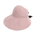 thumbnail image 2 of Women’s Straw Crochet Beach Sun Visor Poneytail Hats Adjustable Floppy Hat, 2 of 7