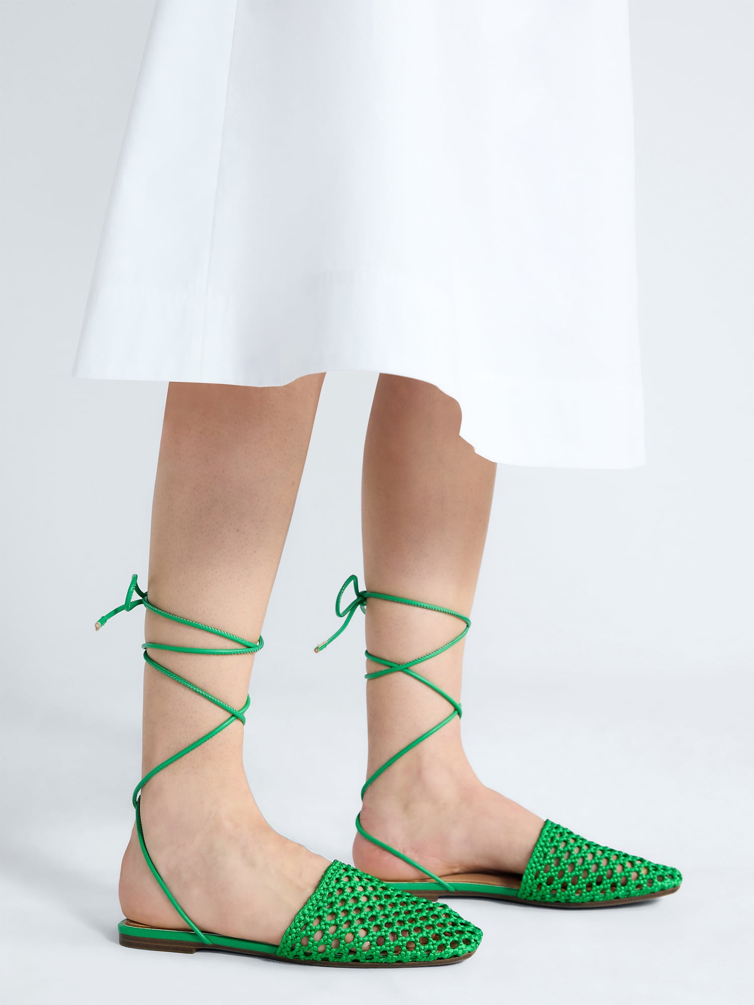 Free Assembly Women's Woven Wrap Slide Flats