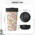 thumbnail image 3 of Logiee Tropical Flamingo Pineapple Print Stainless Steel Coffee Tumbler, Travel Coffee Mug, Insulated Coffee Mug with Lid, Spill Proof Coffee Cup, Portable Thermal Mug, 3 of 8