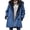 Blue, variant on Women's Denim Jacket Sherpa Fleece Lined Hooded Toggle Button Long Sleeve Mid Length Warm Winter Jean Coat Warm Casual Y2K Streetwear Outerwear Light Blue