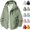 Green, variant on Men's Lightweight Windbreaker Hooded Rain Jacket with Adjustable Cuffs Windproof Tech Shell Coat with Zipper Pockets for Hiking Camping Travel, Red, M