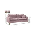 thumbnail image 3 of Meridian Furniture Naomi Contemporary Velvet Sofa in Pink, 3 of 8