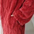 thumbnail image 4 of Kaemgyyd Fleece Robes for Women Winter Warm Button down Plush Bathrobe Thermal Housecoat Long Sleeve Cozy Sleepwear with Pockets, 4 of 7