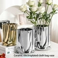 thumbnail image 3 of Handmade Electroplated Ceramic Flower Vases With Wrinkle Texture Double Use, 3 of 10