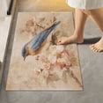 thumbnail image 4 of Rectangle Bath Rugs Plush Bathroom Carpet Mat Non Slip Bathroom Mats Bluebird and Ancient Flowers, 4 of 5
