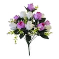 thumbnail image 2 of FENGGHAO Artificial Rose Bouquet Red White Fake Flowers For Vase Wedding Centerpiece Home Table Decor, 2 of 7