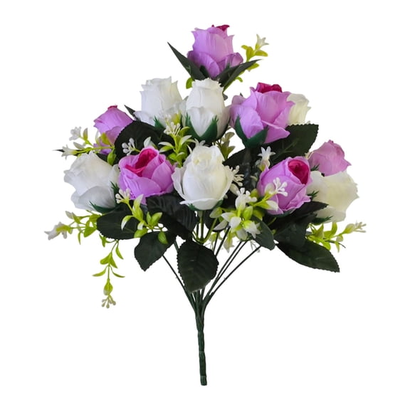 Clearance Artificial flowers under $5,12 Heads Artificial Rose Bouquet 2 Color Flowers Hydrangea Arrangement For Vase Wedding Centerpiece Bridal Decor Home Table Decoration