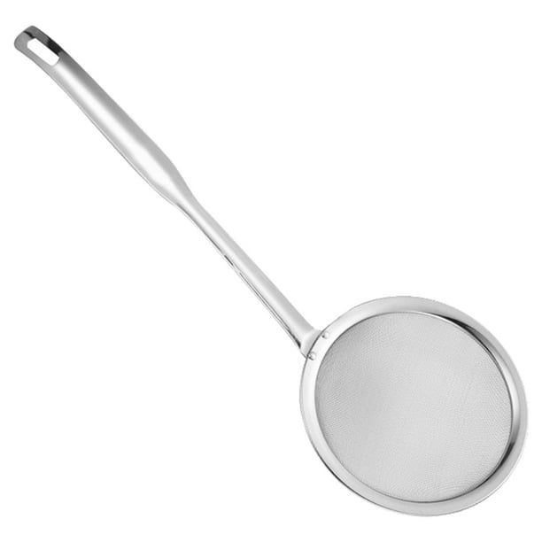 Fine Mesh Strainer Stainless Steel Oil Skimming Filter Long-Handle High  Temperature Resistant Soup Colanders Spoon for Home Restaurant Dorm,11cm 