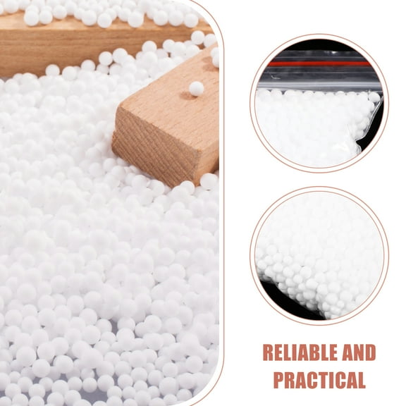 Foam Beads,3 Packs of Mini Balls Beads for Diy for Arts and Crafts (White)