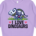 thumbnail image 3 of Inktastic Girl Dinosaur I Love Dinosaurs Toddler Sweatshirt, 3 of 4