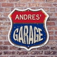 thumbnail image 3 of Andres's Garage 6 inch X 6 inch Shield Shaped Commercial Grade Plastic Sign Weather Resistant, UV Protected To last, Gift for Dads and Uncles Classic Americana Crafted in the USA, 3 of 6