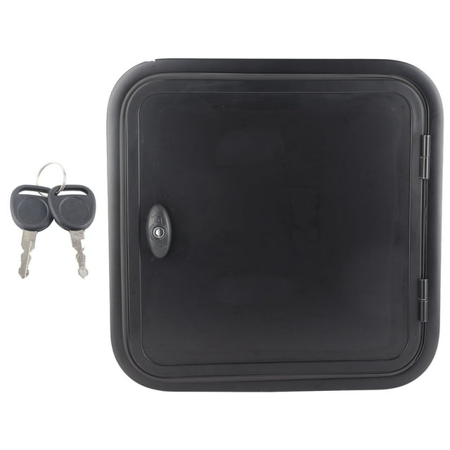 RV Baggage Door UV Proof Square Rounded Corner Black Compartment Storage Door for Camper Motor Caravan