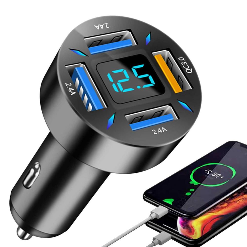 Tohuu USB C Car Charger Adapter 4Port USB Car Phone Charger MultiFunction Power Car Adapter