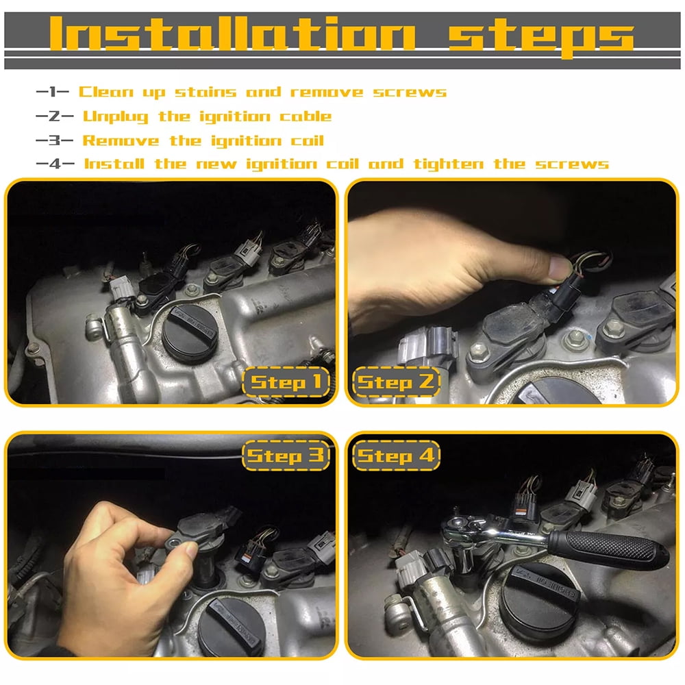 4Pcs 90919-02258 Ignition Coils 673-1310 For Corolla 1.8L