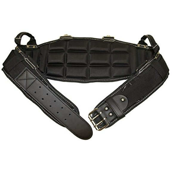 Gatorback Pro-Comfort Back Support Belt Black w/White Stitching. 1250 Duratek Nylon Belt with Molded Air Channel Padding, Carrying Handles and Suspender Loops. Contractor Pro (Large 35-39 Inch Waist)